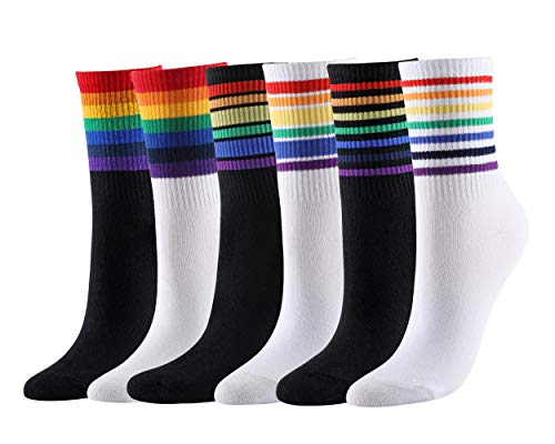 CHIC DIARY Calzini a strisce arcobaleno, da donna, a righe... - Sports & Fitness Amazon Italie à 9.83€