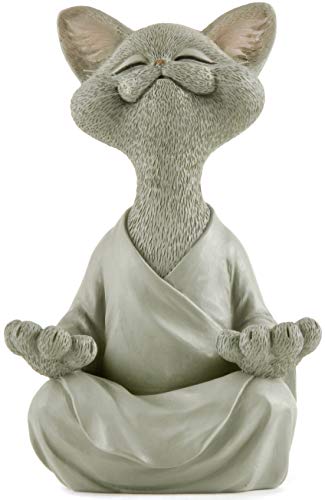 JFSM INC. Skurrile graue Buddha-Katzenfigur Meditation Yoga... - Maison & Cuisine Amazon Allemagne à 24.08€