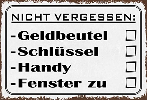 Schatzmix Spruch Nicht vergessen Abhackliste Metallschild... - Home & Kitchen Amazon Germany à 6.21€