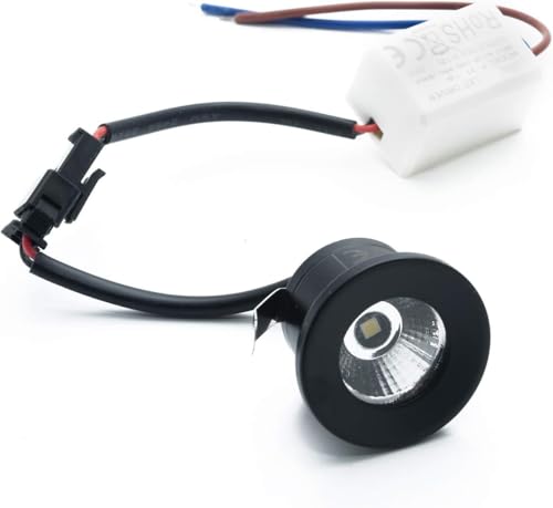 Spot LED mini spot noir 1 W encastré rond 28 mm lumières... en promo à 3,50€ (-89%) sur Amazon FR