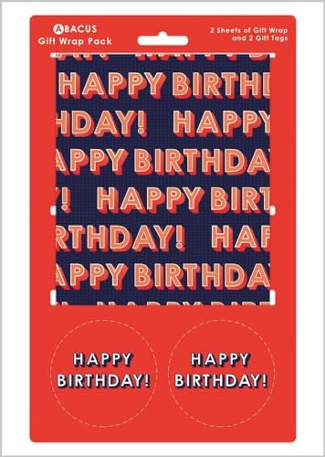 Wrapping Paper 12368A"Birthday Text" Gift Wrap Pack with 2... - Vente Flash Amazon -62%