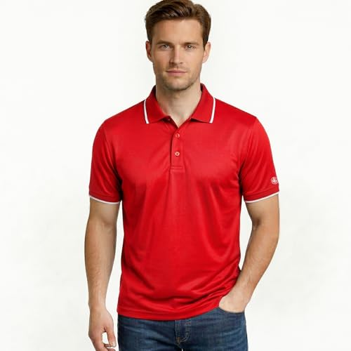 Island Green Men's Golf Polo Shirt with 2 Way Stretch... - Sports & Fitness en promo à 6.88€