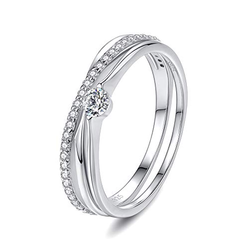 VIKI LYNN Anillo conjunto de compromiso de boda de plata de... - Amazon Espagne à 12.39€