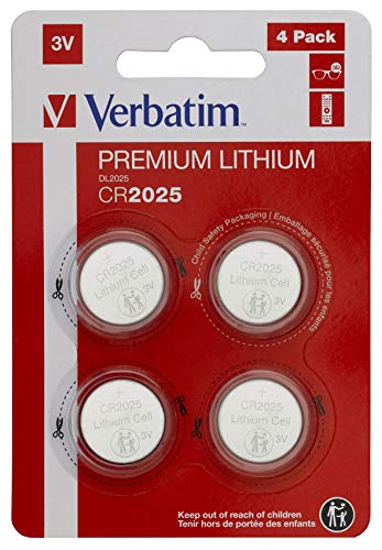 Verbatim Piles Bouton Lithium CR2025 3V 160mAh - Pack de 4... - Sports & Fitness Amazon France à 2.51€