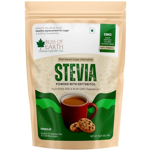 Bliss of Earth Poudre de stévia, édulcorant biologique sans... en promo à 34,99€ (-65%) sur Amazon FR