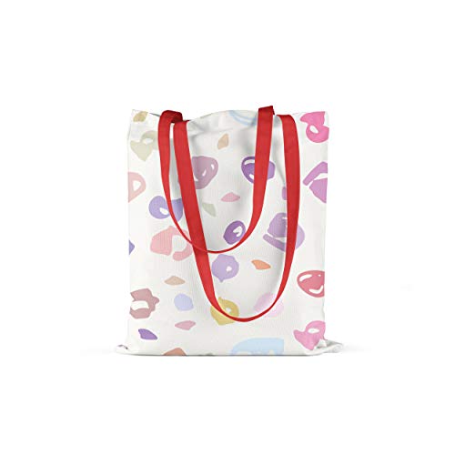 Le Jardin du Lin Bedruckte Einkaufstasche mit Roten Langen... - Maison & Cuisine Amazon Allemagne à 6.06€