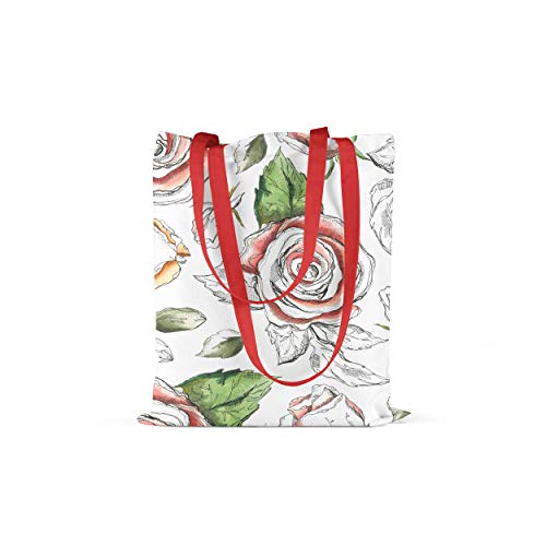 Le Jardin du Lin Bedruckte Einkaufstasche mit Roten Langen... - Home & Kitchen Amazon Germany à 5.06€