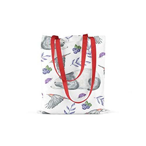 Le Jardin du Lin Bedruckte Einkaufstasche mit Roten Langen... - Maison & Cuisine Amazon Allemagne à 5.56€