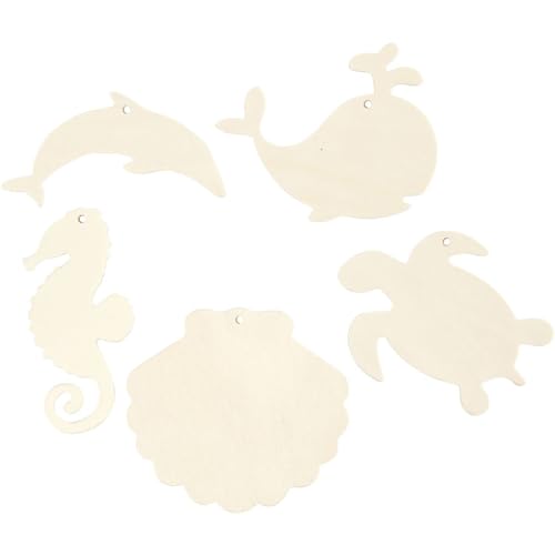 Creotime Wooden garland to decorate - 5 Sea Animals - Animalerie Amazon Royaume-Uni à 7.57€