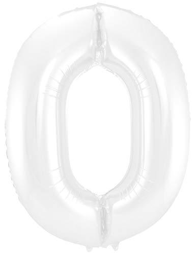 Folat - Ballon Foil Numéro 0 Blanc Métallisé Mat - 86 cm - Sports & Fitness en promo à 4.90€