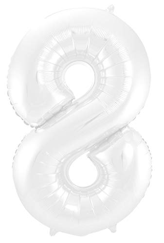 Folat 65998 - Folienballon Zahl 8 - weiß ca. 86 cm - Sports & Fitness en promo à 3.99€