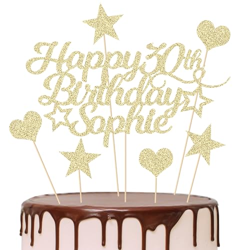 Personalised Happy Birthday Cake Topper Customised with Any... - Loisirs Créatifs Amazon Royaume-Uni à 2.99€