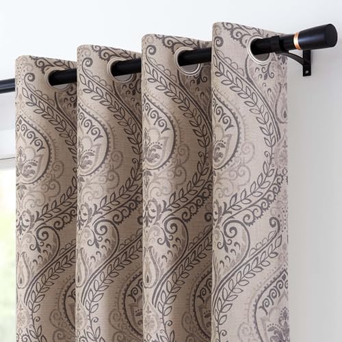 Vangao Lot de 2 Rideaux damassés Gris à imprimé Cachemire... en promo à 39,60€ (-51%) sur Amazon FR