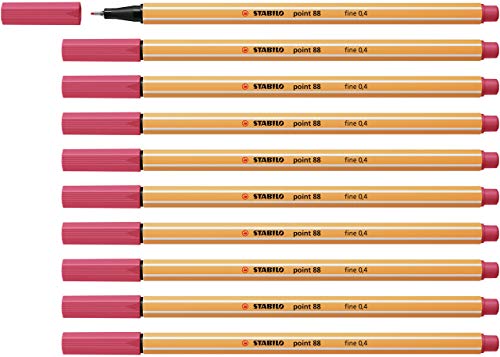STABILO - Fineliner - point 88-10er Pack - erdbeerrot - Fournitures Bureau Amazon Allemagne à 5.09€