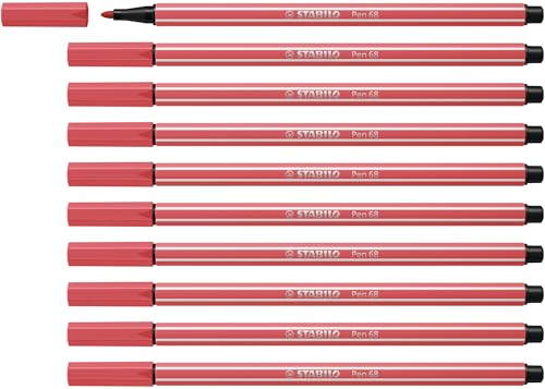 STABILO Pen 68 - Premium Fibre-Tip Pen - Pack of 10 - Rust... - Fournitures Bureau Amazon Royaume-Uni à 5.77€