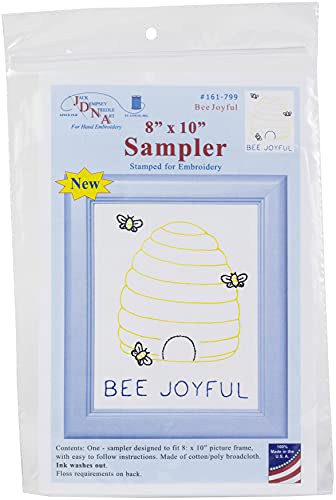 Jack Dempsey Stamped White Sampler 8"X10"-Bee Joyful - Loisirs Créatifs Amazon Royaume-Uni à 8.72€