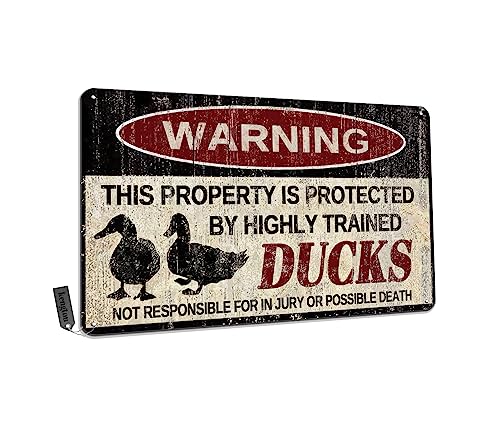 Ducks Tin Sign, Funny Metal Sign, Vintage Wall Decor 12x8... - Maison & Cuisine Amazon Royaume-Uni à 1.00€