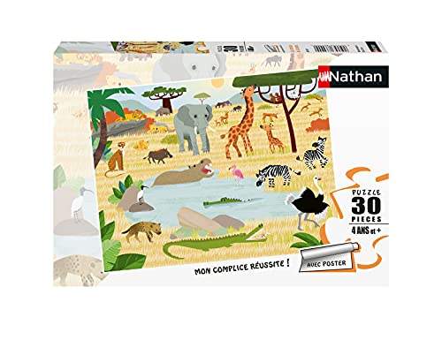 Nathan- Puzzle 30 pièces-Les animaux de la Savane Bambini... - Jouets & Jeux en promo à 14.05€