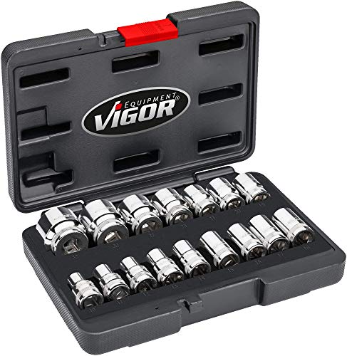 Vigor V7512/17 Jeu de clés à douille à six pans double 12,5... - Maison & Cuisine en promo à 5.39€