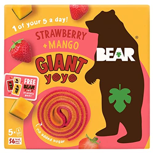BEAR GIANT Strawberry & Mango Yoyos - Dried Fruit Rolls... - Épicerie Amazon Royaume-Uni à 2.00€