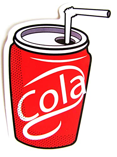 Cola - Aufkleber - Dose mit Trinkhalm - Motiv 085-66 x 47 mm - Jouets & Jeux Amazon Allemagne à 1.00€