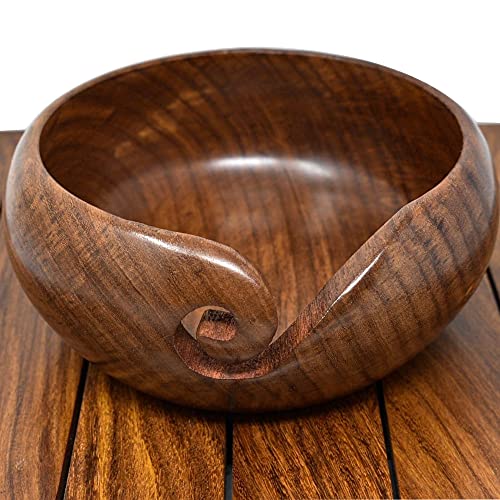 Ajuny Handmade Large Wooden Yarn Bowl with Holes Crochet... - Sports & Fitness Amazon Royaume-Uni à 2.94€
