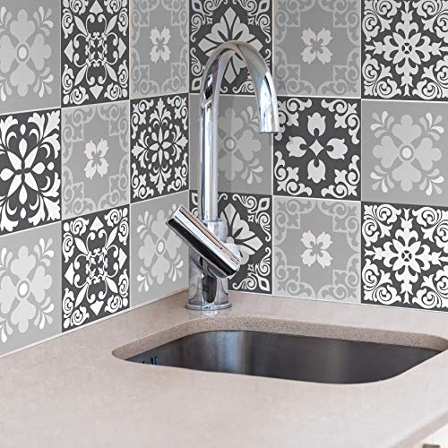 WALPLUS 15cm(6") 48 pcs Tile Stickers Classic Grey Mosaic... - High-Tech & Électronique Amazon Royaume-Uni à 18.99€