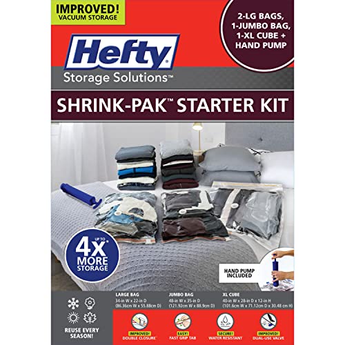 Hefty Shrink-Pak Starter Kit - 2 Large, 1 XL Cube, 1 Jumbo... - Maison & Cuisine Amazon Allemagne à 14.38€