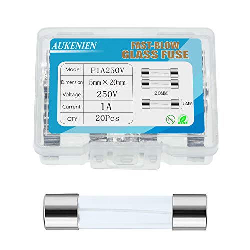 AUKENIEN 1A 250V Fast Blow Glass Fuse F1AL250V 1Amp 250... - Maison & Cuisine Amazon Royaume-Uni à 1.50€