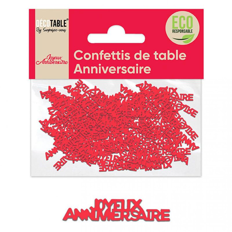 Confettis de table Joyeux Anniversaire en papier rouge... - Loisirs Créatifs Amazon France à 1.99€