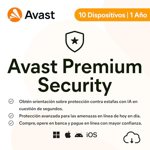 Avast Premium Security 2026 | Antivirus 10 Dispositivos | 1... - Auto & Motorcycle Amazon Spain à 17.29€