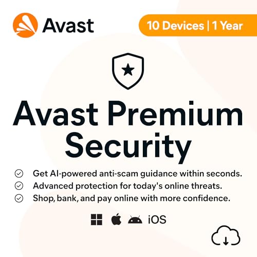 Avast Premium Security 2026 | 10 Devices | 1 Year |... en promo à 18,90€ (-53%) sur Amazon UK