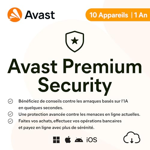 Avast Premium Security 2026 | 10 appareils |Antivirus| 1 An... - High-Tech & Électronique Amazon France à 14.24€