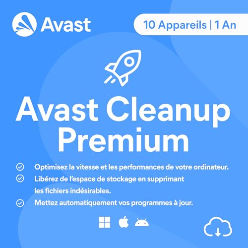 Avast Cleanup Premium 2026 | 10 appareils | 1 An | Code... - Amazon France à 20.99€