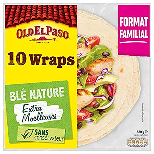 Old El Paso Wraps au Blé Nature Extra Moelleuses, Les 10... - Épicerie Amazon France à 3.45€
