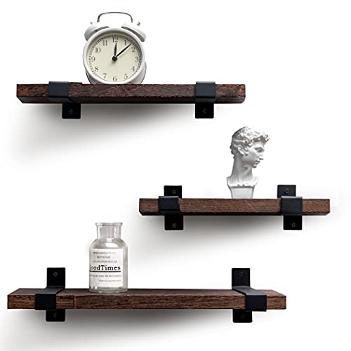 LAVIEVERT Floating Shelves Wall Mounted, Rustic Wood Wall... - Maison & Cuisine Amazon Royaume-Uni à 25.82€