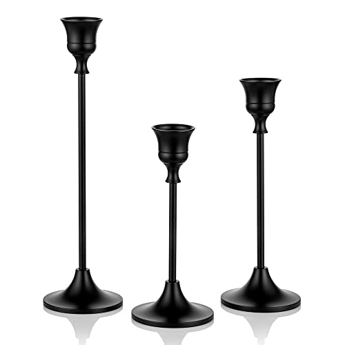 Romadedi Taper Candle Holders Black Candlestick- Set of 3... - Maison & Cuisine en promo à 8.05€