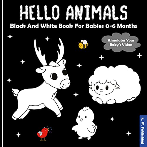 Hello Animals - Black And White Book For Babies 0-6 Months:... - Bébé & Puériculture Amazon Royaume-Uni à 0.99€