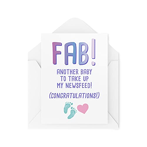 Funny New Born Cards, Pregnancy Card, Fab Another Baby to... - Baby & Nursery Amazon UK à 2.15€