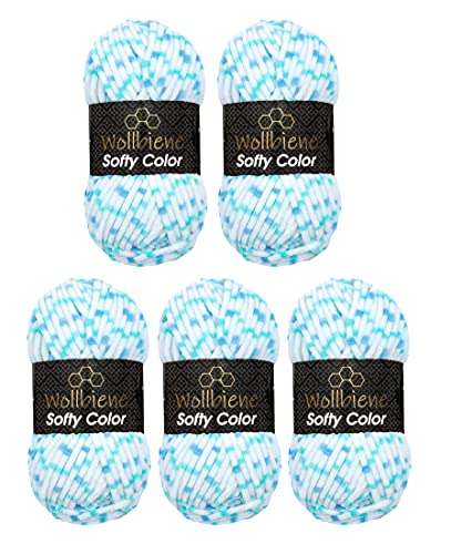 Wollbiene Softy Color - Super Bulky - Lot de 5 pelotes de... - Baby & Nursery Amazon France à 21.99€