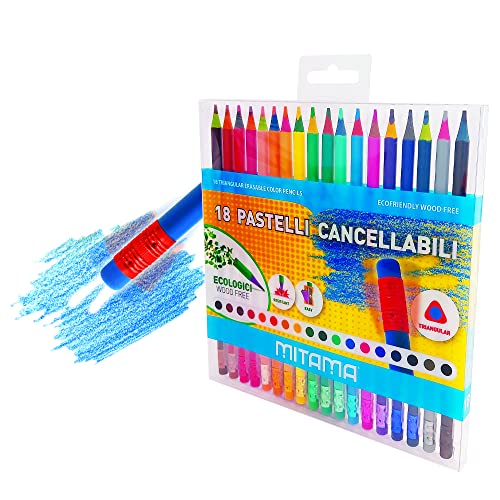 MITAMA Crayons effaçables – Lot de 18 crayons – Mina 3.0 mm... en promo à 5,90€ (-56%) sur Amazon FR