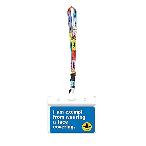 Face Mask Exemption Lanyard with Card Holder,Includes 1pc... - Fournitures Bureau en promo à 1.99€