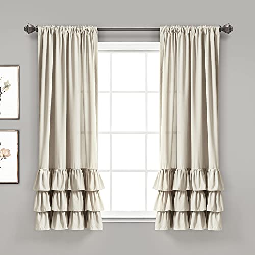 Lush Decor Allison Ruffle Window Curtain Panel Pair, 63"... - Home & Kitchen Amazon UK à 24.76€