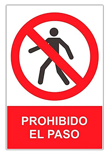 Becral® - Señal PROHIBIDO EL PASO PVC 0,7mm 210X300mm Señal... - Fournitures Bureau Amazon Espagne à 2.49€
