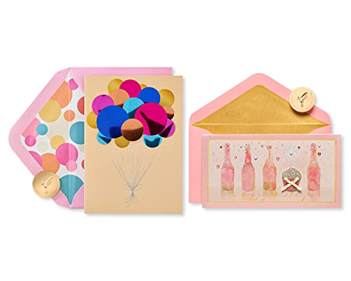 Papyrus Lot de 2 cartes d'anniversaire, ballons et champagne - Sports & Fitness Amazon France à 9.17€
