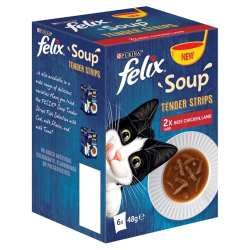 Felix Soup Tender Strips Farm Selection Cat Food, 6x48g - Animalerie Amazon Royaume-Uni à 2.10€