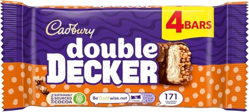 Cadbury Double Decker Chocolate Bar 4 Pack 149.2g - Épicerie Amazon Royaume-Uni à 1.75€