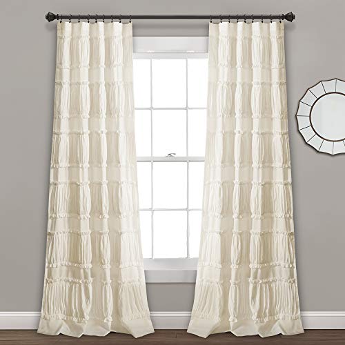 Lush Decor Nova Ruffle Window Curtain Panel Pair, 95" Long... - Maison & Cuisine Amazon Royaume-Uni à 29.20€