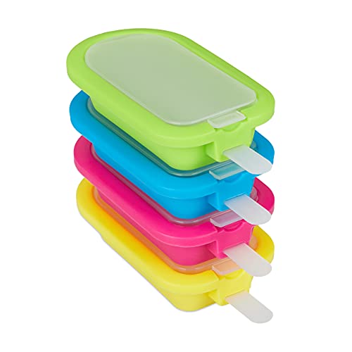 Relaxdays Ice Cream Moulds, 4 Popsicles, 70 ml, DIY Sticks... - Beauty & Fragrances Amazon UK à 21.04€