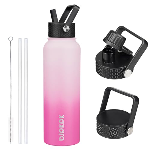 BJPKPK Isolierte Trinkflasche mit Strohhalm-Deckel, 1.2L... - Home & Kitchen Amazon Germany à 12.98€